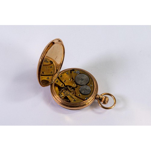 2822 - 9ct gold J W Benson top winding pocket watch, gross weight 84.5g, in box. In ticking order.