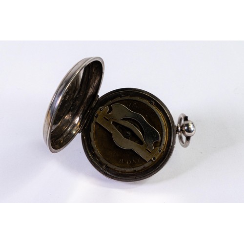 2826 - Silver open faced pocket watch 