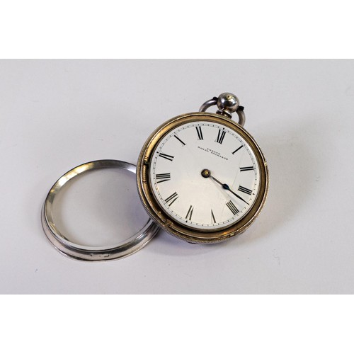 2826 - Silver open faced pocket watch 