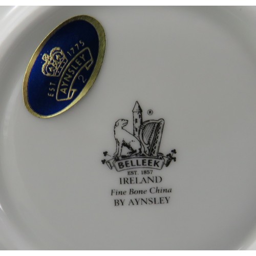 1791 - A large comprehensive collection of Aynsley and Belleek dinner and tea ware. Gilding to the rim with... 