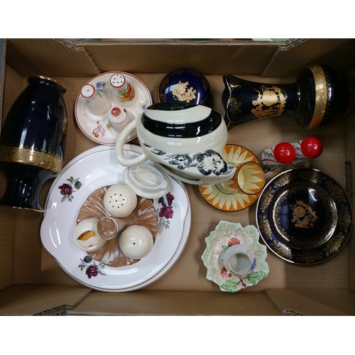 365 - A mixed collection of items to include Carltonware Mushroom Theme Condiment set, Limoges vases, Shor... 