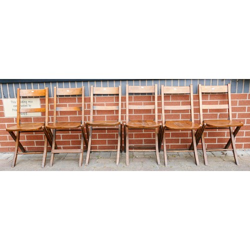 2090 - Early 20th century folding Sunday School chairs set of six, a further amount of this will be in Sund... 