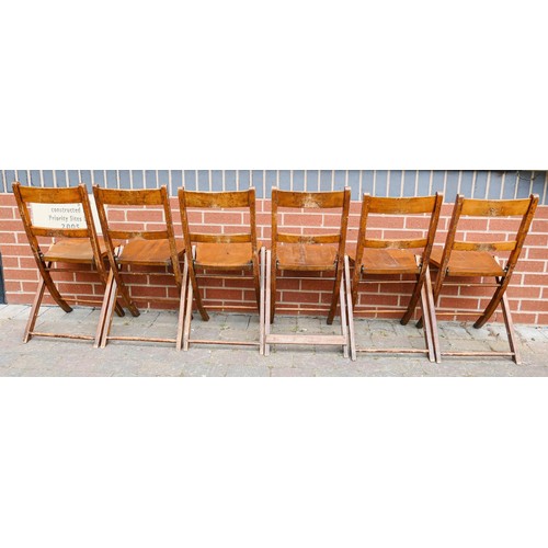 2090 - Early 20th century folding Sunday School chairs set of six, a further amount of this will be in Sund... 