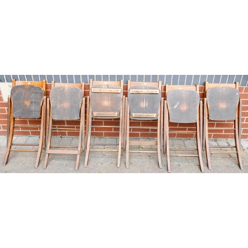 2090 - Early 20th century folding Sunday School chairs set of six, a further amount of this will be in Sund... 