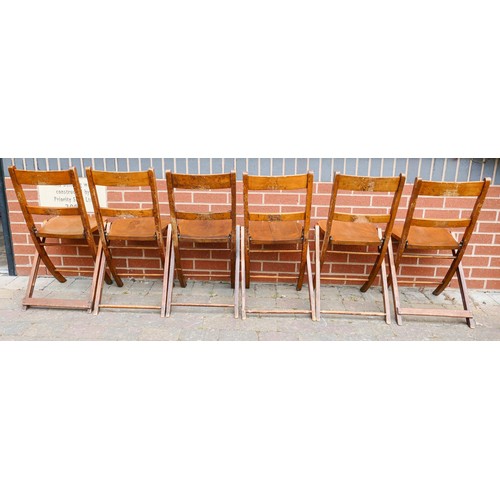 2091 - Early 20th century folding Sunday School chairs set of six, a further amount of this will be in Sund... 