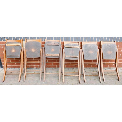 2091 - Early 20th century folding Sunday School chairs set of six, a further amount of this will be in Sund... 