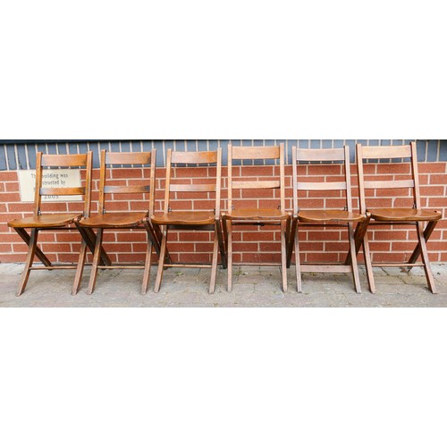 2092 - Early 20th century folding Sunday School chairs set of six, a further amount of this will be in Sund... 