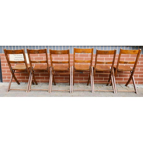 2092 - Early 20th century folding Sunday School chairs set of six, a further amount of this will be in Sund... 