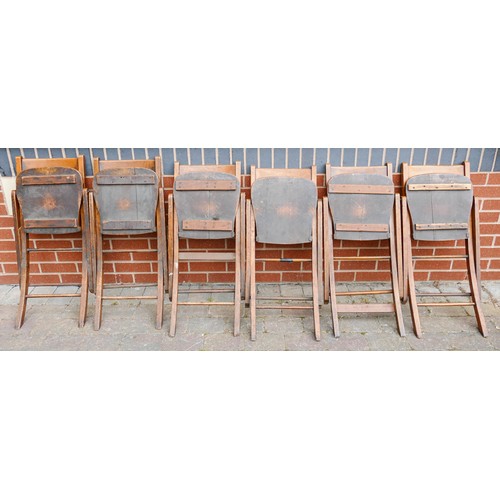 2092 - Early 20th century folding Sunday School chairs set of six, a further amount of this will be in Sund... 