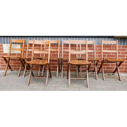 2080 - Early 20th century folding Sunday School chairs set of eight, a further amount of this will be in Su... 