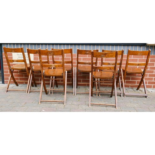 2080 - Early 20th century folding Sunday School chairs set of eight, a further amount of this will be in Su... 