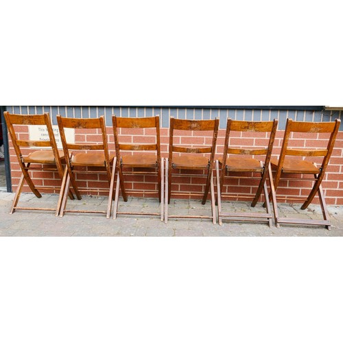 2080 - Early 20th century folding Sunday School chairs set of eight, a further amount of this will be in Su... 