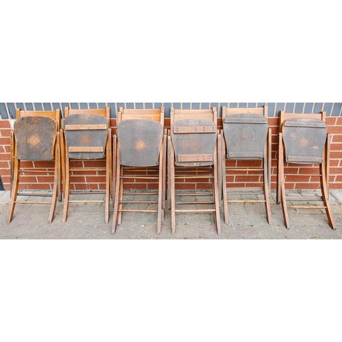 2080 - Early 20th century folding Sunday School chairs set of eight, a further amount of this will be in Su... 