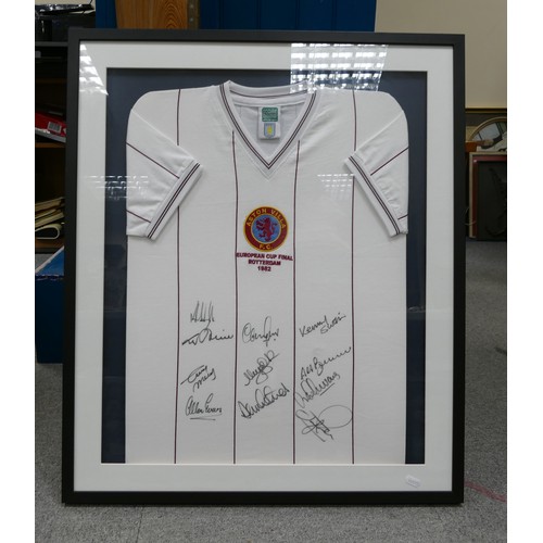 2007 - Large framed Aston Villa FC 1982 European Cup Final shirt, frame size 82 x 69cm