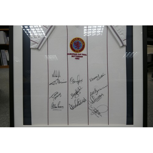 2007 - Large framed Aston Villa FC 1982 European Cup Final shirt, frame size 82 x 69cm