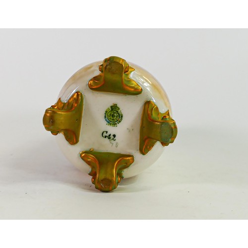 1907 - Royal Worcester gilded vase decorated with highland cattle by H Stinton, shape G42, puce factory mar... 