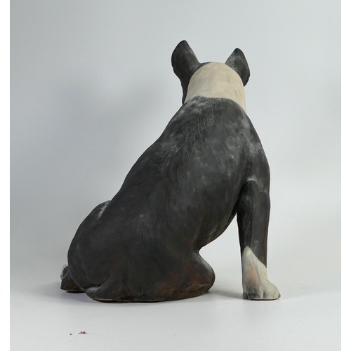 358 - North Light large resin figure of a seated English Bull Terrier, height 35cm. This was removed from ... 