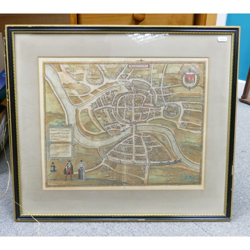 2180 - Six large framed maps 17th/18th century in similar (but not exactly) sized matching frames.  The lar... 