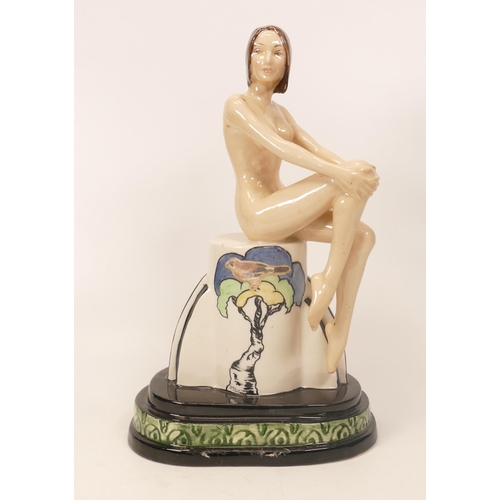 155 - Carltonware figure of a nude lady on a plinth. MArked 1/3 to base. Over painted by vendor