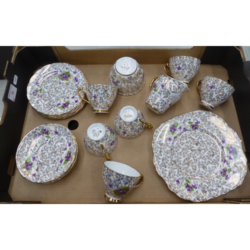 4 - Ashley floral and gilt 21 piece tea set