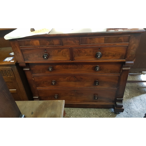 520 - 2 Mid century Teak Haberdashery cabinets with integral filing drawers on Metal Castors 103cm H 57cm ... 