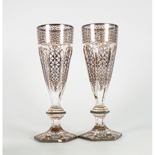 1714 - De Lamerie Fine Bone China crystal Champagne flutes with Saudi Motif, specially made high end qualit... 