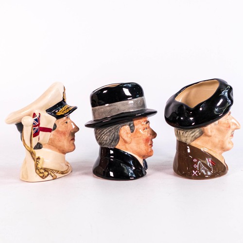 1283 - Royal Doulton small character jugs Earl Mountbatten of Burma D6881, Viscount Montgomery of Alamein D... 