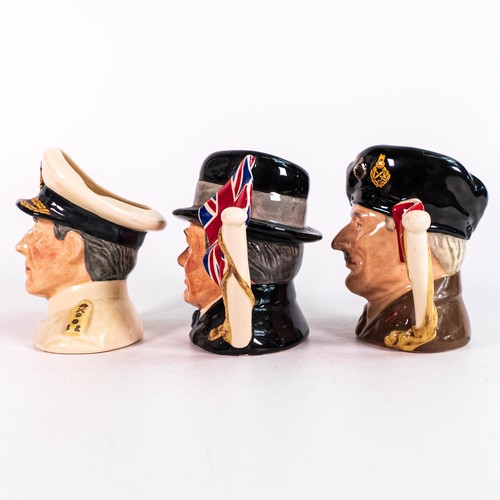 1283 - Royal Doulton small character jugs Earl Mountbatten of Burma D6881, Viscount Montgomery of Alamein D... 