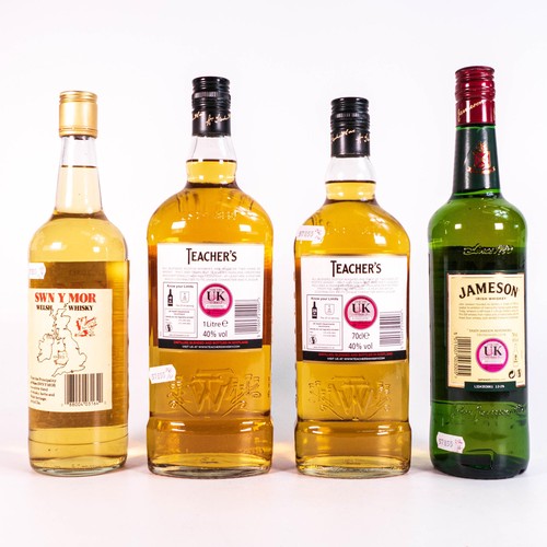 1404 - Four bottles of Whisky to include Swn Y Mor Welsh Whisky 70cl 40%, Teachers 70cl 40%, Jameson 70cl 4... 