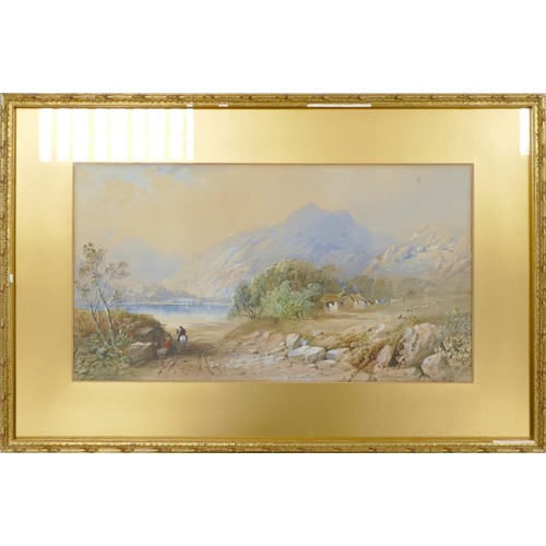 2141 - C Pearson landscape watercolour dated 1858, 29cm x 53cm