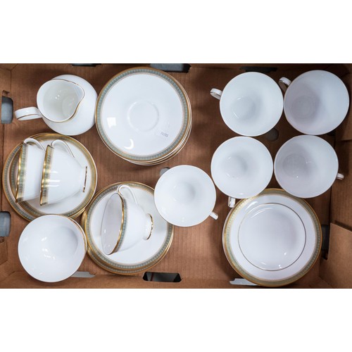 1789 - Royal Doulton Clarendon patterned  43 piece tea set including trios, sandwich plates, cream & sugar ... 