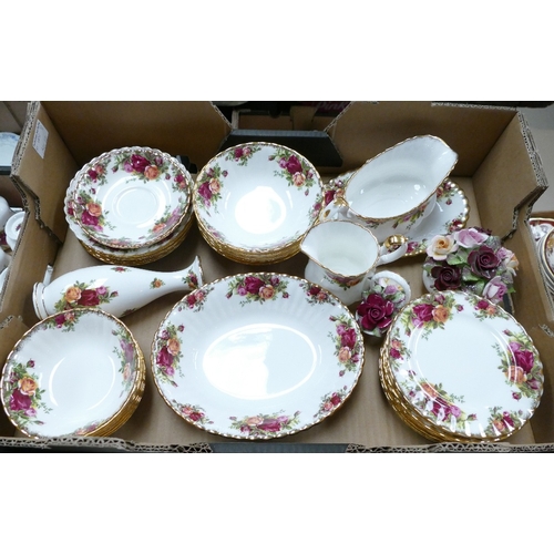 1802 - A very large collection of Royal Albert Old Country Roses tea and dinner ware to include - lidded tu... 