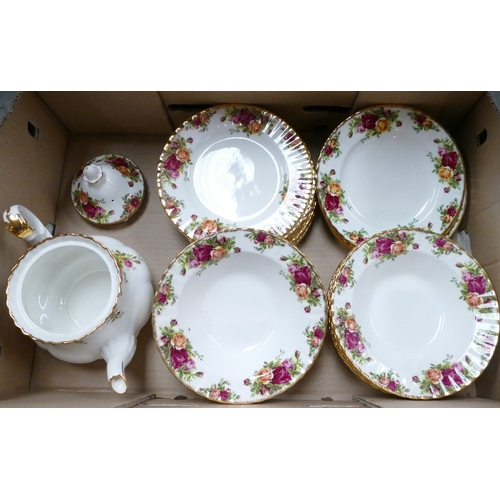 1802 - A very large collection of Royal Albert Old Country Roses tea and dinner ware to include - lidded tu... 