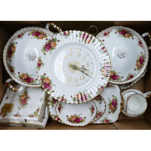 1802 - A very large collection of Royal Albert Old Country Roses tea and dinner ware to include - lidded tu... 