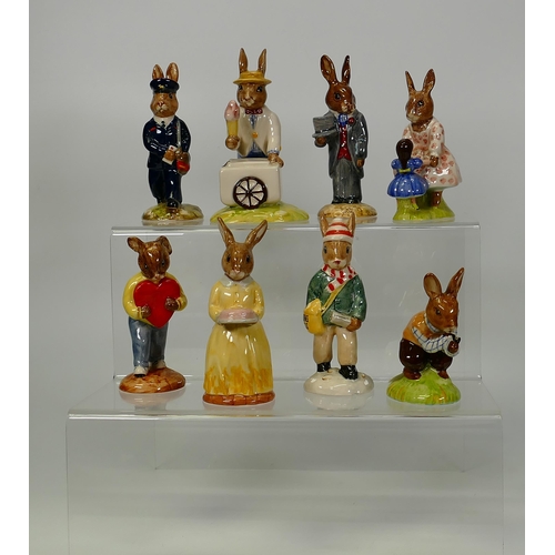 259 - Boxed Royal Doulton Bunnykins Figures Sixth Anniversary Db137, Tom Db72, Sweetheart Db130, Ice Cream... 