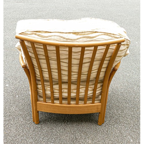 609 - Late 20th century Light coloured Ercol Renaissance easy chair 2411-E (length 97cm) together with mat... 