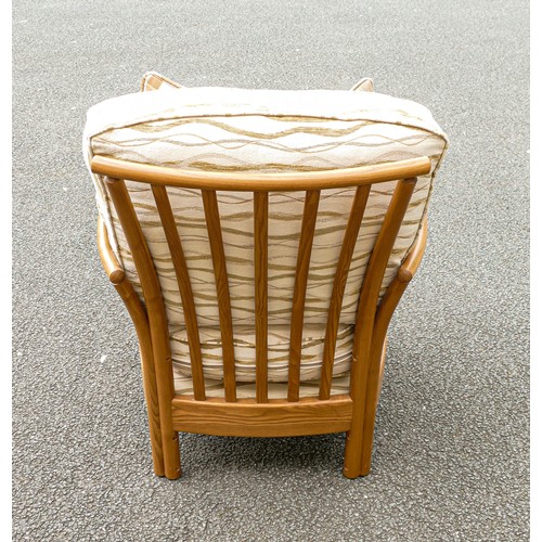 610 - Late 20th century Light coloured Ercol Renaissance Piccola easy chair (smaller of the 2 easy chairs)... 