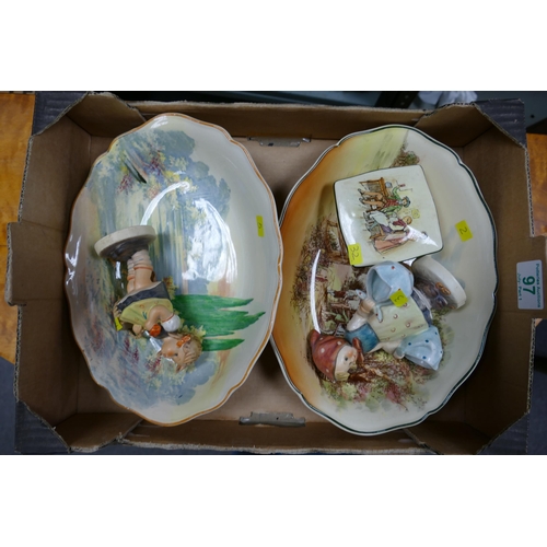 476 - Royal Doulton series ware to include Toll house dish, lidded pot, Woodley Dale dish and two Geobel f... 