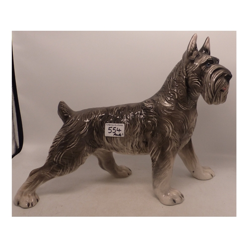 554 - Large Itallian Ceramic Figure of a Terrier (33cm Height)