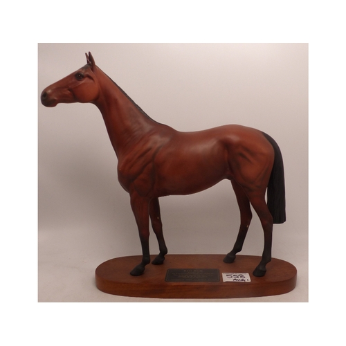 558 - Beswick Connoisseur Racehorse Red Rum on Wood Base