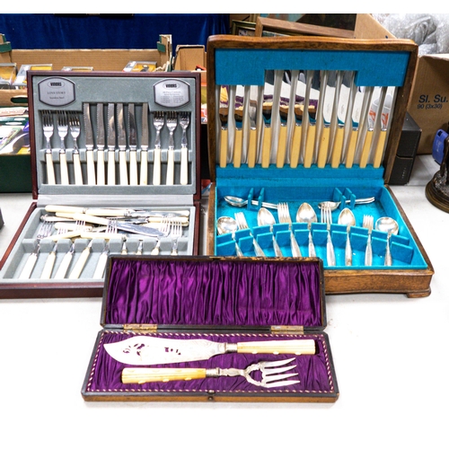 452 - A collection of Viners & similar cased cutlery