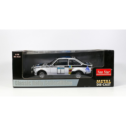 454 - Boxed 1:18 Sunstar Rally Collectables Model Toy Car 4431 Ford Escort Mk II RS1800