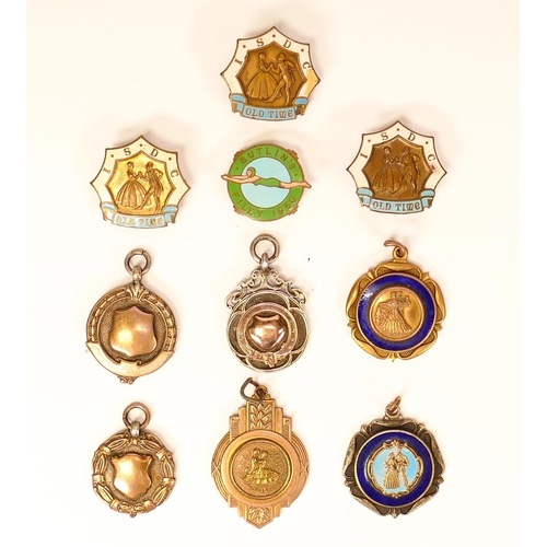 463 - A collection of Ball Room Dancing & similar enamelled & base metal medals