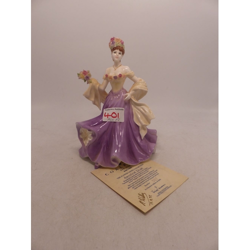 401 - Coalport Limited Edition Lady Figure Sweetest Rose (boxed with cert)