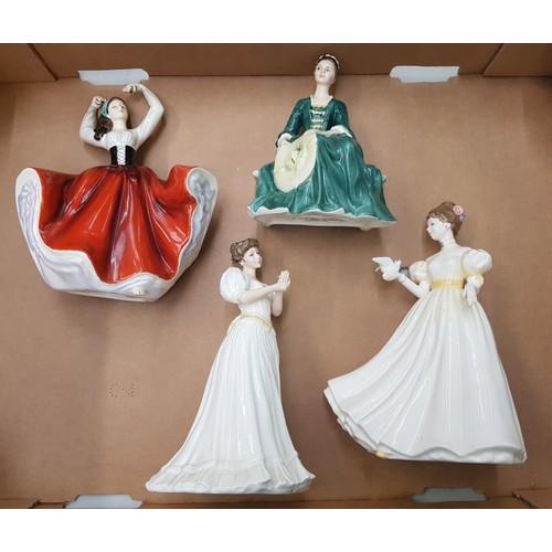 370M - A group of 4 Royal Doulton lady figures, all seconds (4).