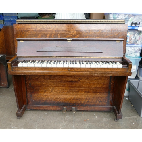 621 - Unusual Monington & Weston of London Overstrung Upright Piano. Patent no.268041. Height: 110cm Lengt... 