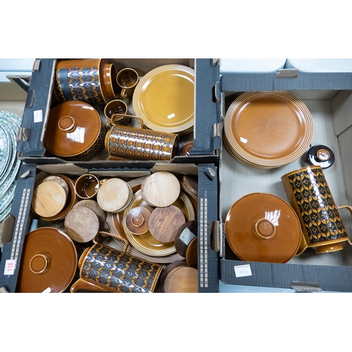 118 - A large collection of Hornsea Mid Century china to include storage pots, plates, tureens, Coffee pot... 