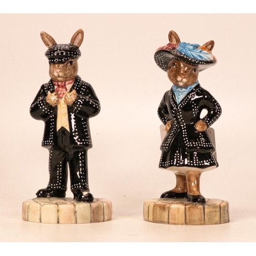 168 - Royal Doulton Boxed Bunnykins figures pearly Queen Db412 & Pearly King Db411, both limited edition (... 