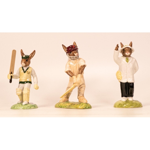 170 - Royal Doulton Boxed Bunnykins figures Umpire Db360, Test Century Db272 & Out For a Duck Db448(3)