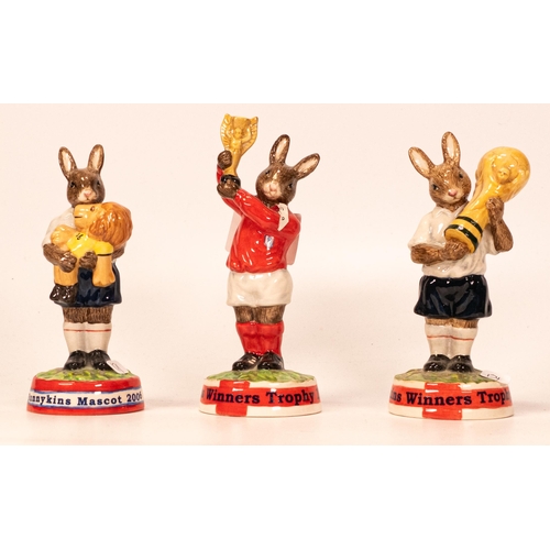 171 - Royal Doulton Boxed Bunnykins figures Winners Trophy 1996 DB410, Mascot 2006 Db407 & Winners Trophy ... 